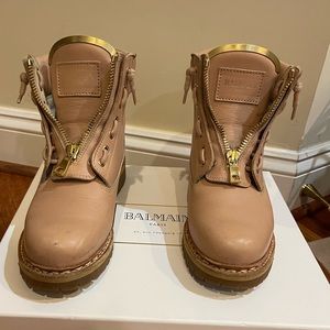 Balmain leather military boots